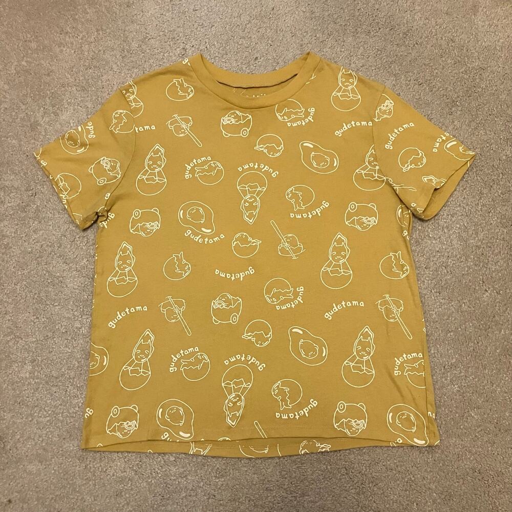 Gudetama graphic tshirt Sanrio kawaii lazy egg yellow kawaii Japan